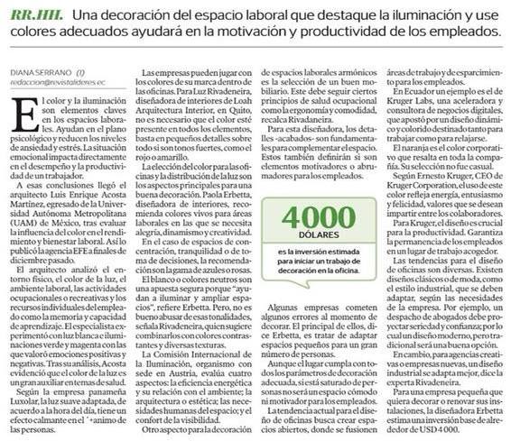 Foto 3 del imagenesNota del proyecto LA LUZ Y EL COLOR, FACTORES CLAVES EN EL DESEMPEÑO realizado por Loah Diseño interior