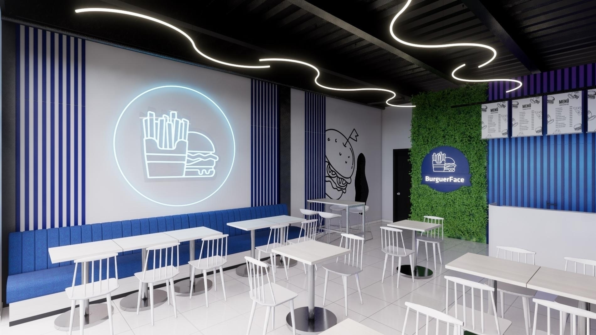 Foto del proyecto BURGUERFACE, despues de realizar el proyecto de LOAH Diseño interior