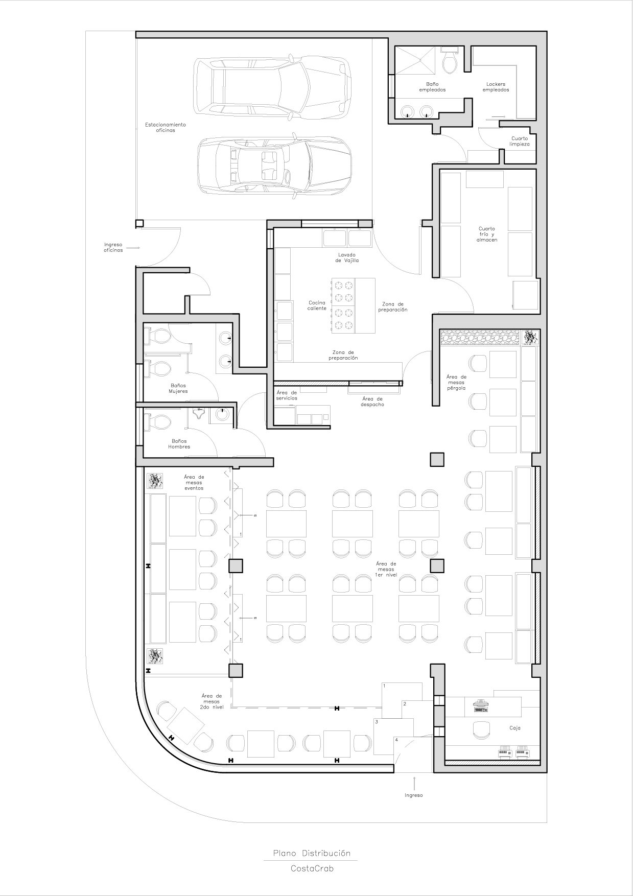 Foto 1 del imagenesDistribucion del proyecto Costa Crab realizado por Loah Diseño interior